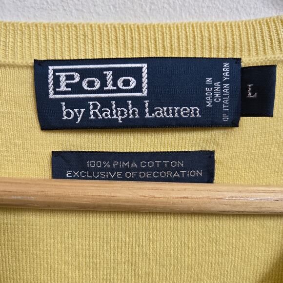 Polo Ralph Lauren Men Vintage 90s Y2K Preppy Classic Pima Cotton Sweater Vest L - Picture 7 of 10